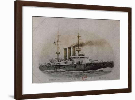 Japanese Battleship Shikishima, Russo-Japanese War-null-Framed Giclee Print