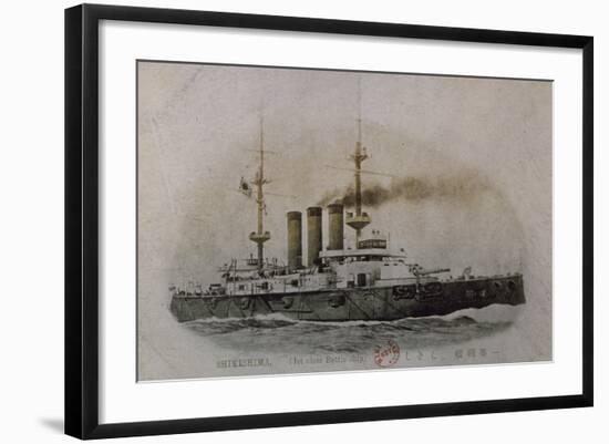 Japanese Battleship Shikishima, Russo-Japanese War-null-Framed Giclee Print