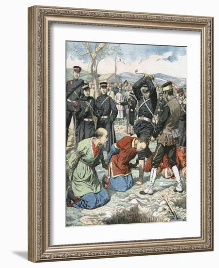 Japanese Beheading Chinese Functionaries, Russo-Japanese War, 1904-5-null-Framed Giclee Print