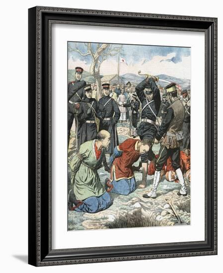 Japanese Beheading Chinese Functionaries, Russo-Japanese War, 1904-5-null-Framed Giclee Print