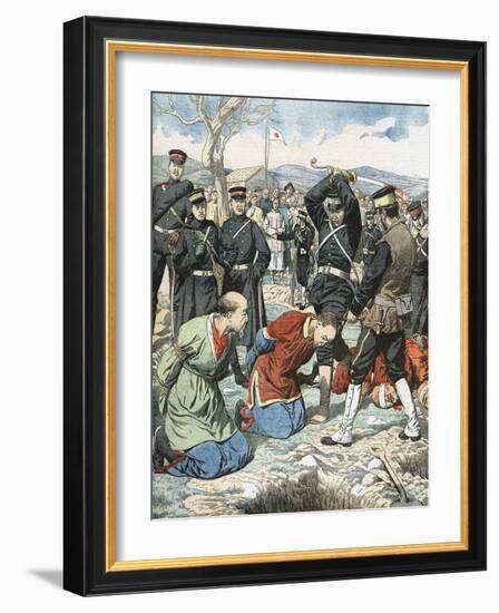 Japanese Beheading Chinese Functionaries, Russo-Japanese War, 1904-5-null-Framed Giclee Print