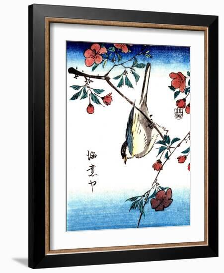 Japanese Bird on a Branch-null-Framed Art Print