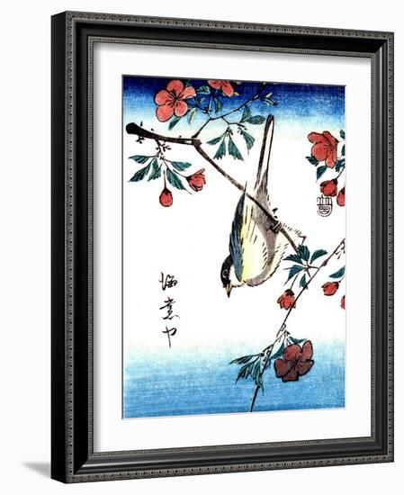 Japanese Bird on a Branch-null-Framed Art Print