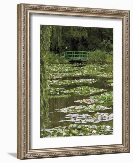 Japanese Bridge and Lily Pond in the Garden of the Impressionist Painter Claude Monet, Eure, France-David Hughes-Framed Photographic Print