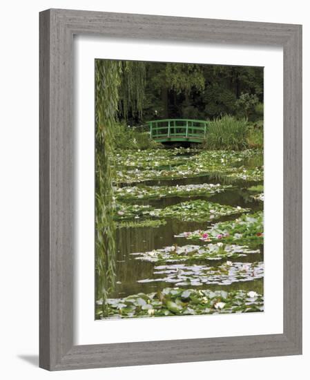 Japanese Bridge and Lily Pond in the Garden of the Impressionist Painter Claude Monet, Eure, France-David Hughes-Framed Photographic Print