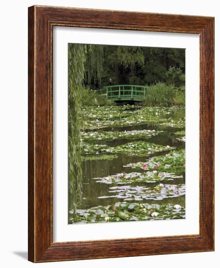 Japanese Bridge and Lily Pond in the Garden of the Impressionist Painter Claude Monet, Eure, France-David Hughes-Framed Photographic Print