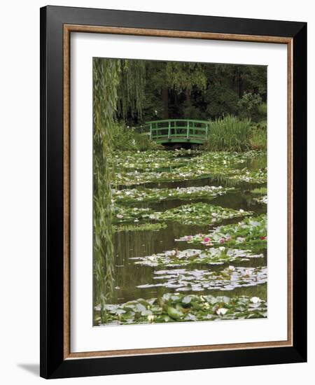 Japanese Bridge and Lily Pond in the Garden of the Impressionist Painter Claude Monet, Eure, France-David Hughes-Framed Photographic Print