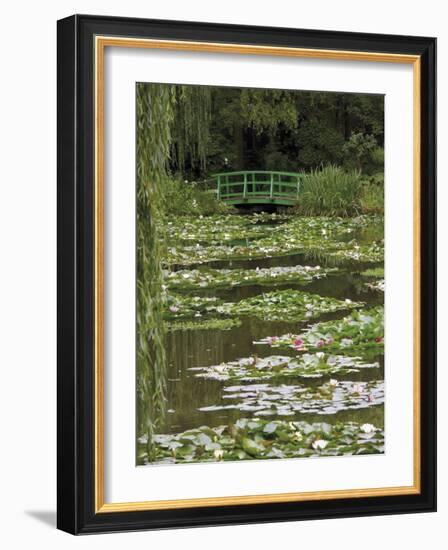 Japanese Bridge and Lily Pond in the Garden of the Impressionist Painter Claude Monet, Eure, France-David Hughes-Framed Photographic Print