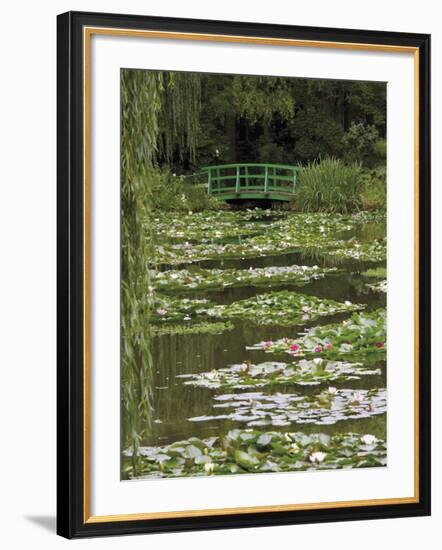 Japanese Bridge and Lily Pond in the Garden of the Impressionist Painter Claude Monet, Eure, France-David Hughes-Framed Photographic Print