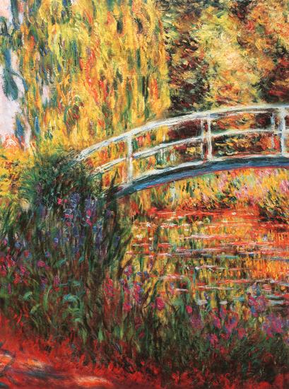Japanese Bridge, Water Lily Pond-Claude Monet-Framed Textured Art