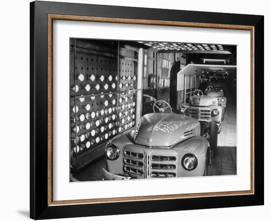 Japanese Cars on Assembly Line at Toyota Motors Plant-Margaret Bourke-White-Framed Photographic Print