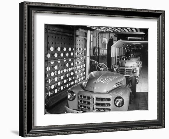 Japanese Cars on Assembly Line at Toyota Motors Plant-Margaret Bourke-White-Framed Photographic Print