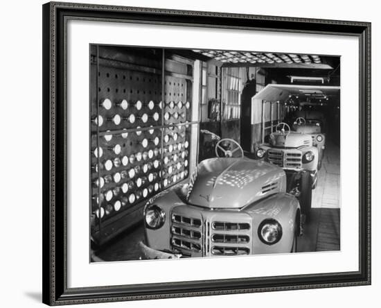 Japanese Cars on Assembly Line at Toyota Motors Plant-Margaret Bourke-White-Framed Photographic Print