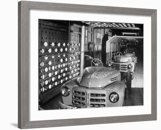 Japanese Cars on Assembly Line at Toyota Motors Plant-Margaret Bourke-White-Framed Photographic Print