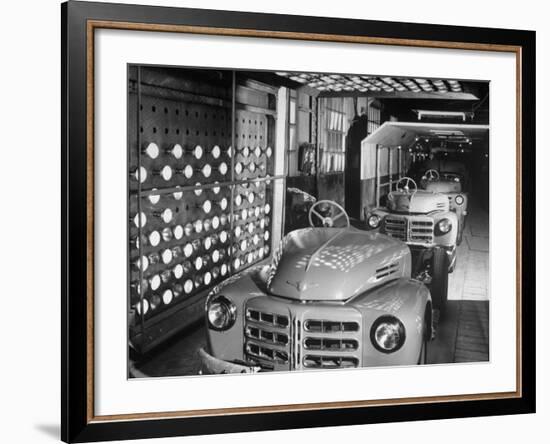 Japanese Cars on Assembly Line at Toyota Motors Plant-Margaret Bourke-White-Framed Photographic Print