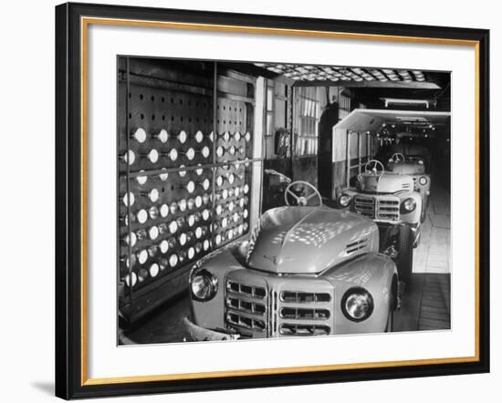 Japanese Cars on Assembly Line at Toyota Motors Plant-Margaret Bourke-White-Framed Photographic Print