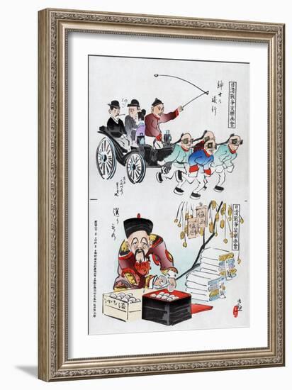 Japanese Cartoon, 1895-Kiyochika Kobayashi-Framed Giclee Print