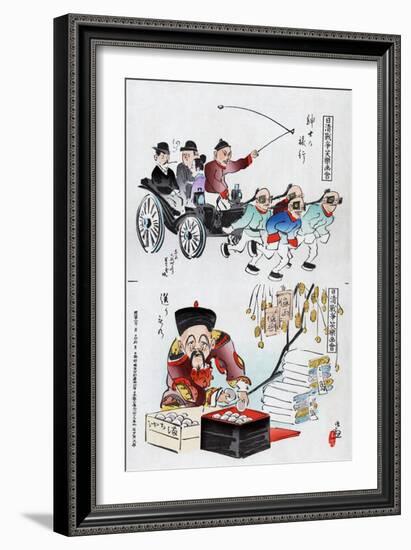 Japanese Cartoon, 1895-Kiyochika Kobayashi-Framed Giclee Print