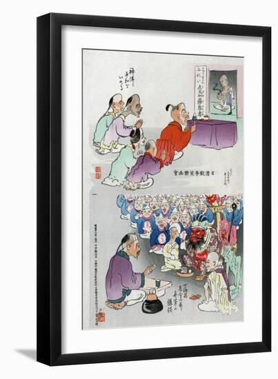 Japanese Cartoon, C. 1895-Kobayashi Kiyochika-Framed Giclee Print