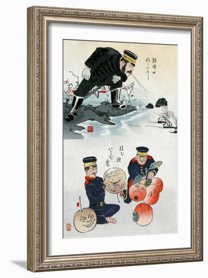 Japanese Cartoon, C. 1895-Kobayashi Kiyochika-Framed Giclee Print