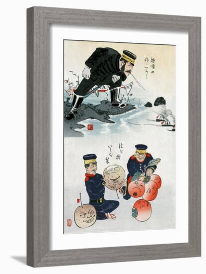 Japanese Cartoon, C. 1895-Kobayashi Kiyochika-Framed Giclee Print