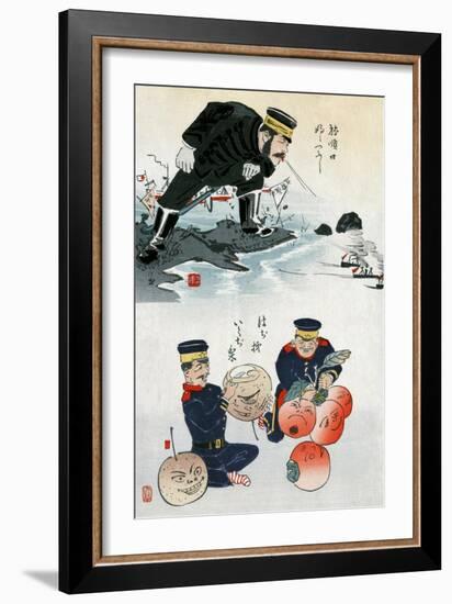 Japanese Cartoon, C. 1895-Kobayashi Kiyochika-Framed Giclee Print