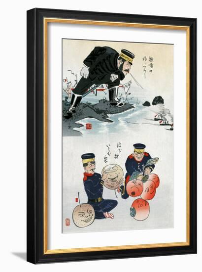 Japanese Cartoon, C. 1895-Kobayashi Kiyochika-Framed Giclee Print