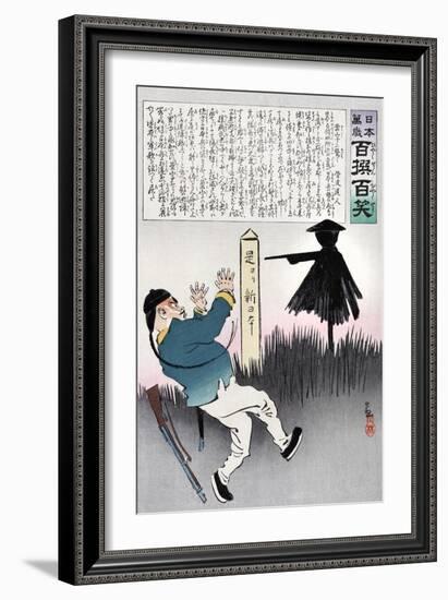 Japanese Cartoon, C. 1895-Kobayashi Kiyochika-Framed Giclee Print