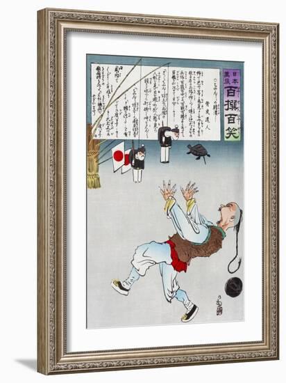 Japanese Cartoon, C. 1895-Kobayashi Kiyochika-Framed Giclee Print