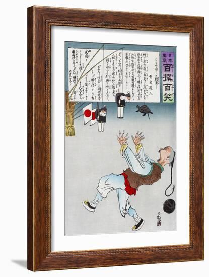 Japanese Cartoon, C. 1895-Kobayashi Kiyochika-Framed Giclee Print