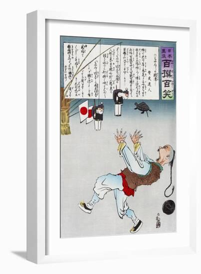 Japanese Cartoon, C. 1895-Kobayashi Kiyochika-Framed Giclee Print