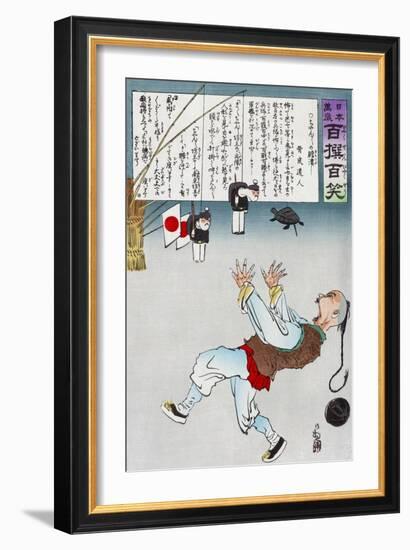 Japanese Cartoon, C. 1895-Kobayashi Kiyochika-Framed Giclee Print