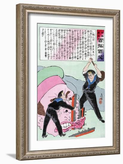 Japanese Cartoon, C.1905-Kobayashi Kiyochika-Framed Giclee Print