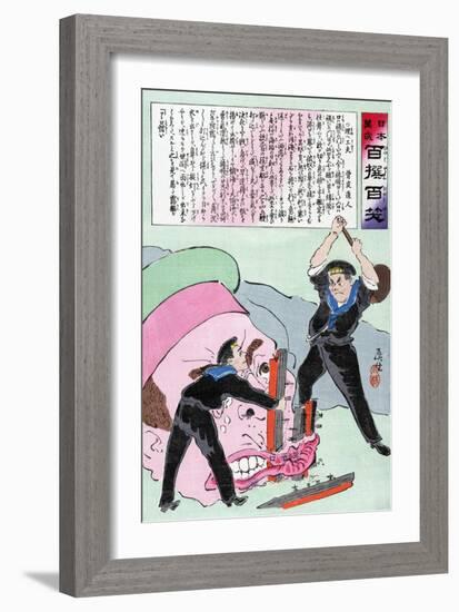 Japanese Cartoon, C.1905-Kobayashi Kiyochika-Framed Giclee Print