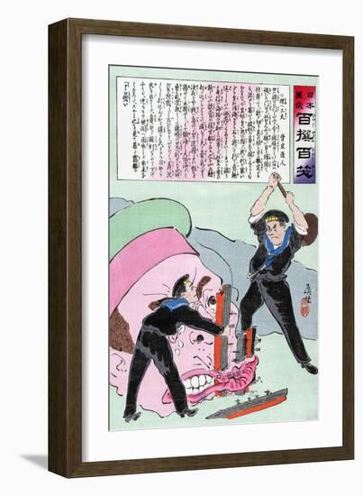 Japanese Cartoon, C.1905-Kobayashi Kiyochika-Framed Giclee Print