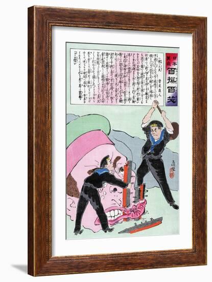 Japanese Cartoon, C.1905-Kobayashi Kiyochika-Framed Giclee Print