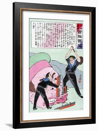 Japanese Cartoon, C.1905-Kobayashi Kiyochika-Framed Giclee Print