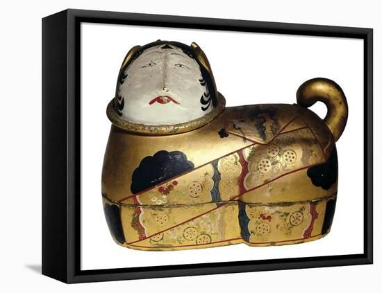 Japanese Cat Shaped Container for Newborn's Clothing and Talisman Against Evil Spirits-null-Framed Stretched Canvas