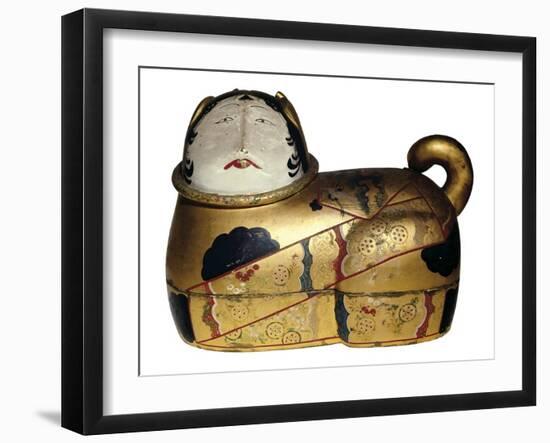 Japanese Cat Shaped Container for Newborn's Clothing and Talisman Against Evil Spirits--Framed Photo