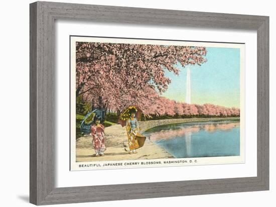 Japanese Children, Cherry Blossoms, Washington D.C.-null-Framed Art Print