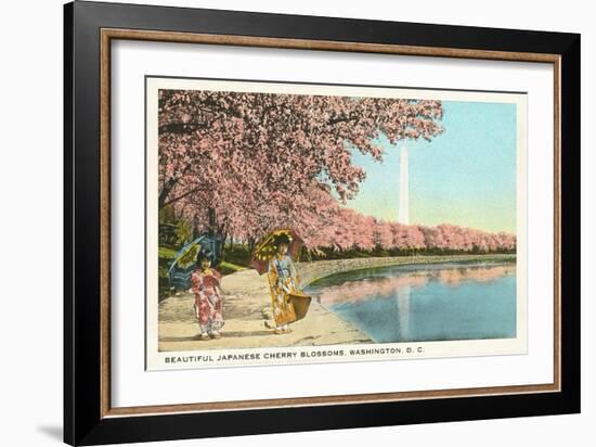 Japanese Children, Cherry Blossoms, Washington D.C.-null-Framed Art Print