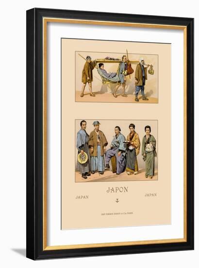 Japanese Civil Costumes and Transportation-Racinet-Framed Art Print