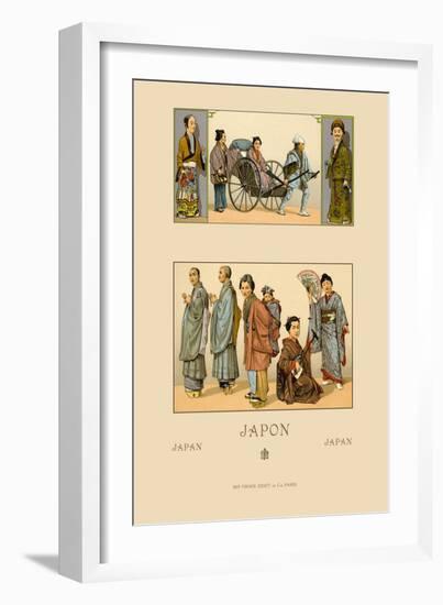 Japanese Civil Costumes and Transportation-Racinet-Framed Art Print