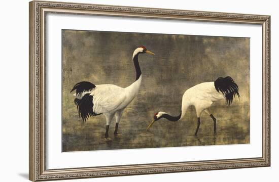 Japanese Cranes-Helene Whitwell-Framed Premium Giclee Print