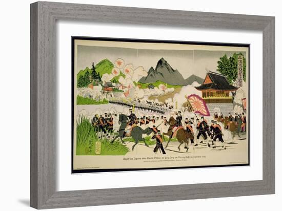 Japanese Defeat Chinese at Ping-Yang, Korea in September, 1894 During the Sino-Japanese War-German School-Framed Giclee Print