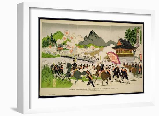 Japanese Defeat Chinese at Ping-Yang, Korea in September, 1894 During the Sino-Japanese War-German School-Framed Giclee Print