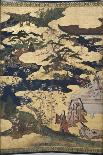 Warlord Watches Samurai Practising their Swordplay (Colour Woodblock Print)-Japanese-Giclee Print