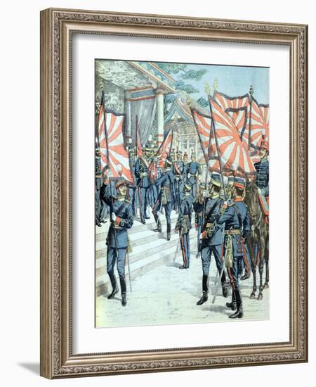 Japanese Emperor and Troops Russian-Japanese War (March 1904)-null-Framed Giclee Print