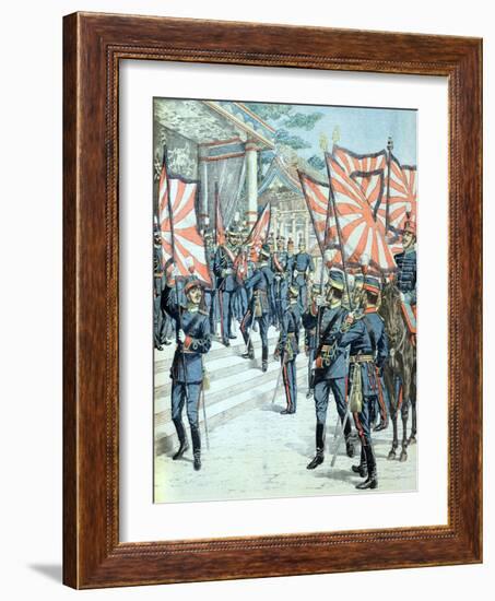 Japanese Emperor and Troops Russian-Japanese War (March 1904)-null-Framed Giclee Print