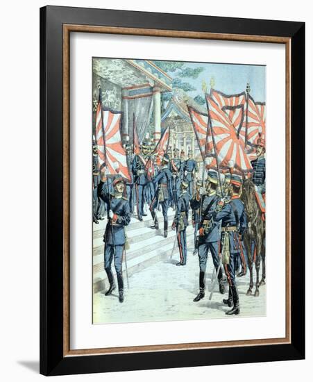 Japanese Emperor and Troops Russian-Japanese War (March 1904)-null-Framed Giclee Print